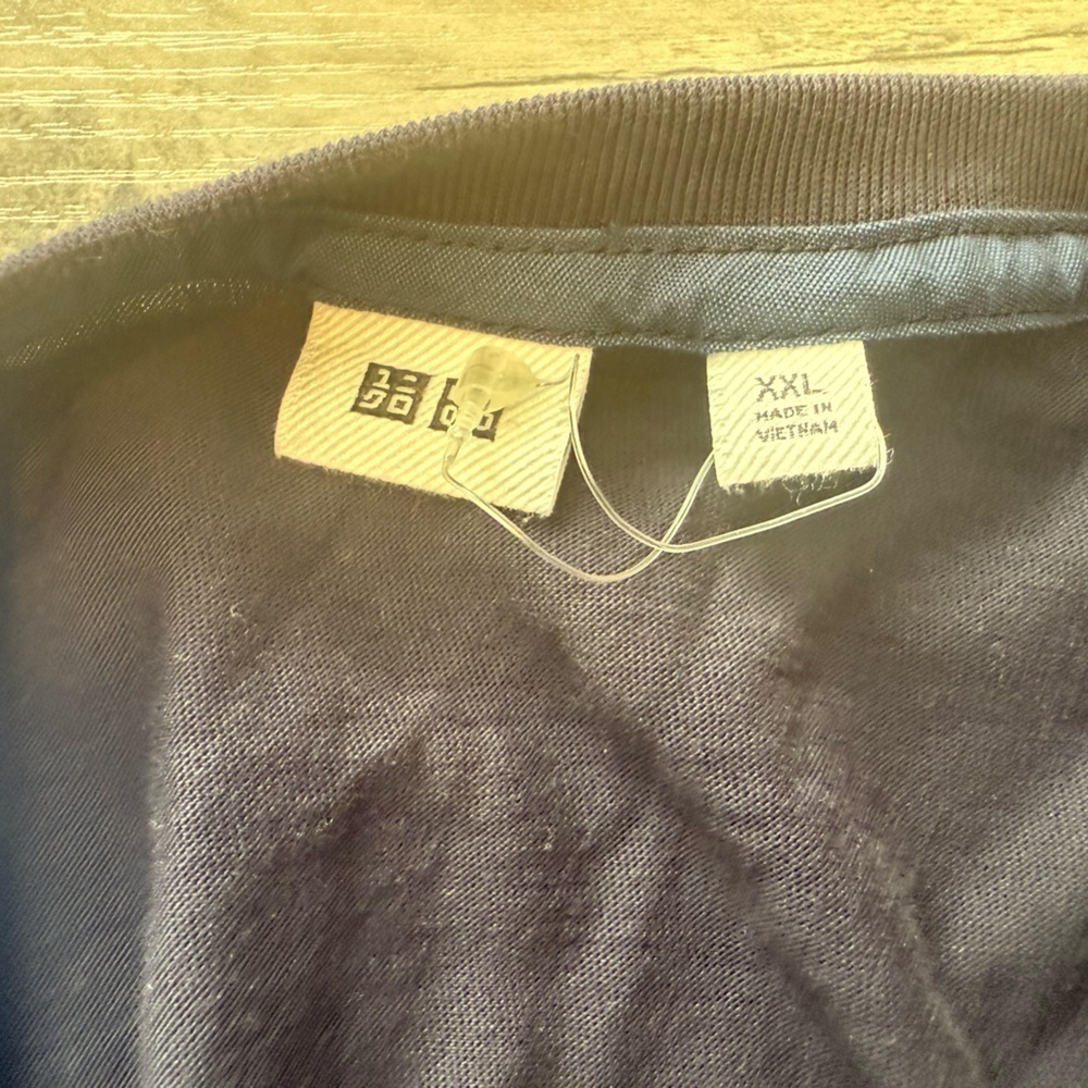 Uniqlo Men’s V Neck Black Short Sleeve Tee Shirt Size XXL NWOT 100% Cotton Soft - Picture 4 of 7